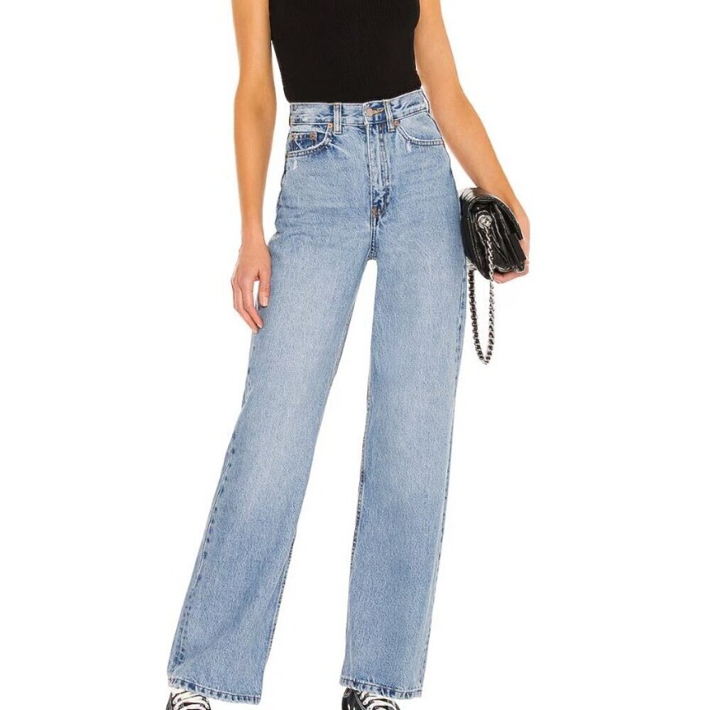 Dr. Denim Echo Wide Leg Jeans Blue Jay Size 24